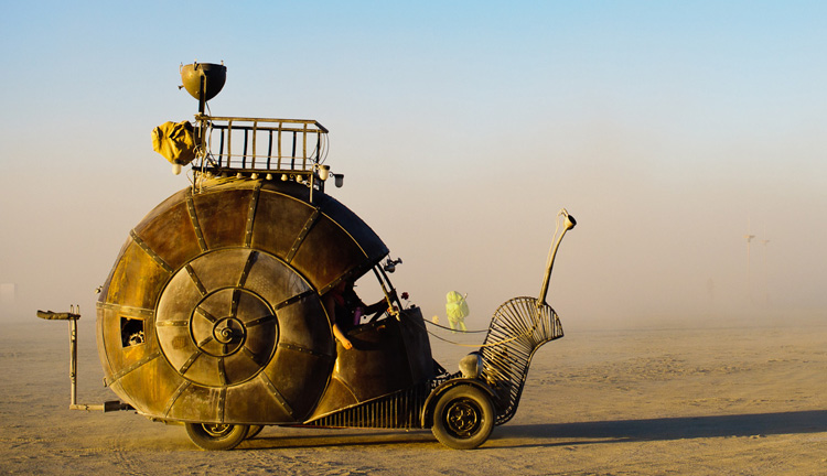 Snail on the Moon at Burning Man
